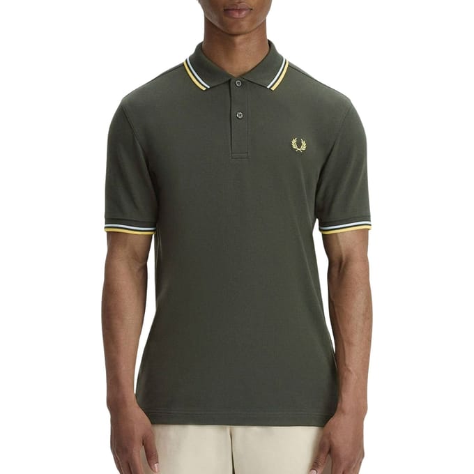Fred Perry Twin tipped fred perry shirt - hunting green light ice lenom barley