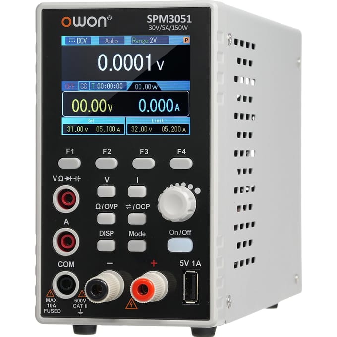 OWON SPM3051 Programmeerbare laboratoriumvoeding (0-30V 0-5A) 150 W gelijkstroomvoeding voor bankjes met multimeter US Plug 30V 5A