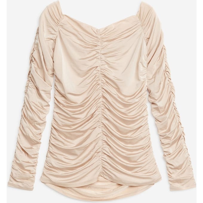 ARKET Nila Off Shoulder Top Beige Größe: M | Longsleeves Outlet | Damen | Braun