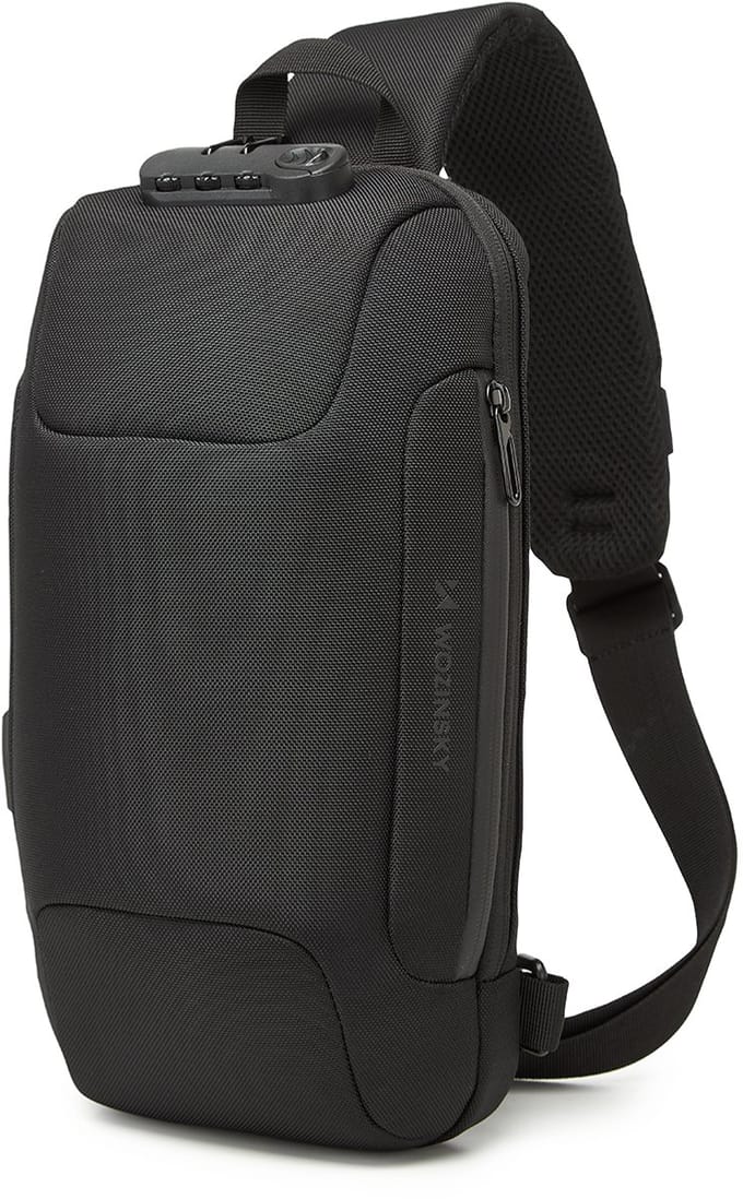 Wozinsky Premium Single Shoulder Anti-Theft City Backpack with Organizer and USB - Black