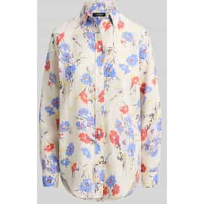 relaxed fit overhemdblouse van puur linnen
