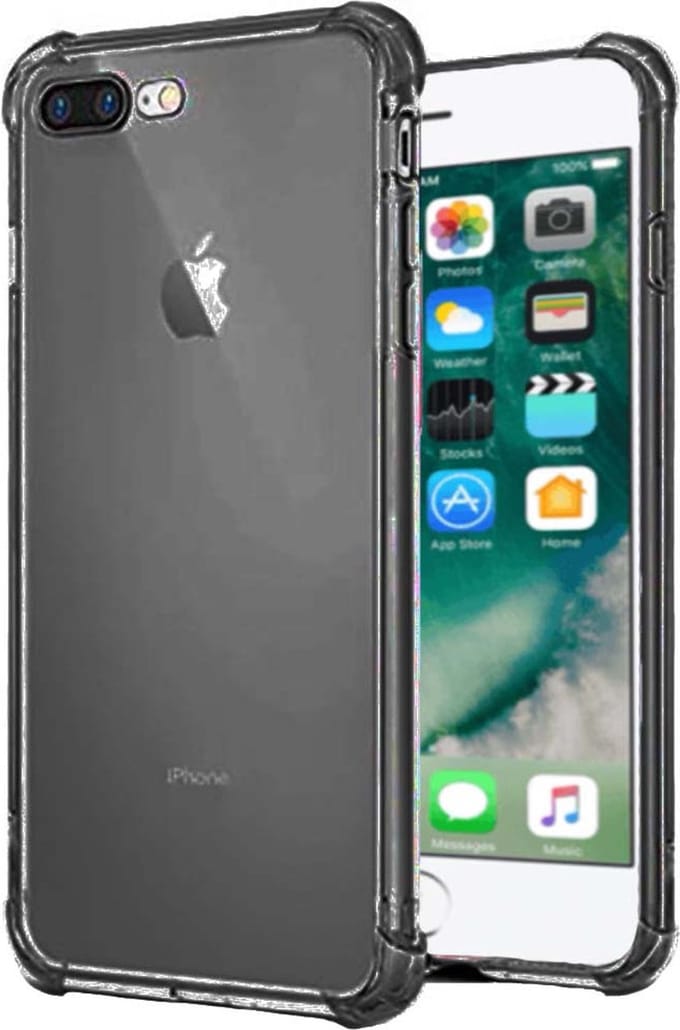 Smartphonica iPhone 7/8 Plus transparant siliconen hoesje - Zwart geschikt voor Apple iPhone 7 Plus;Apple iPhone 8 Plus