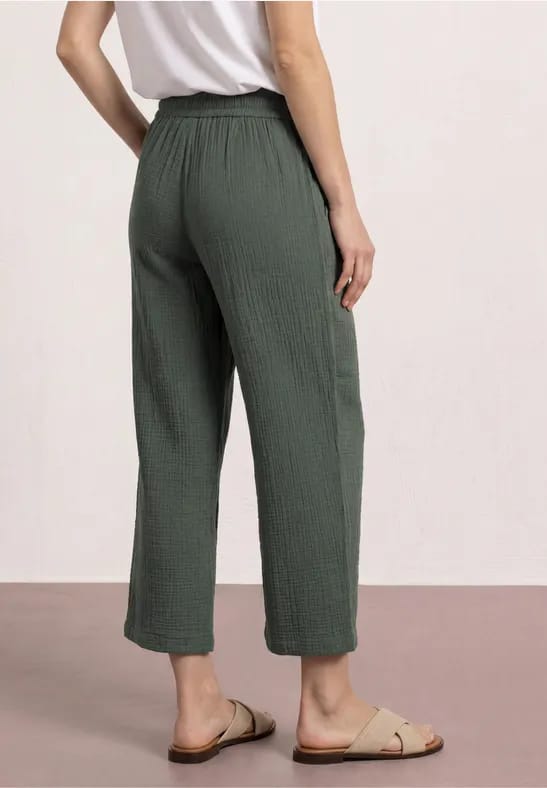7/8 Wide Legs mousseline broek in Loose Fit