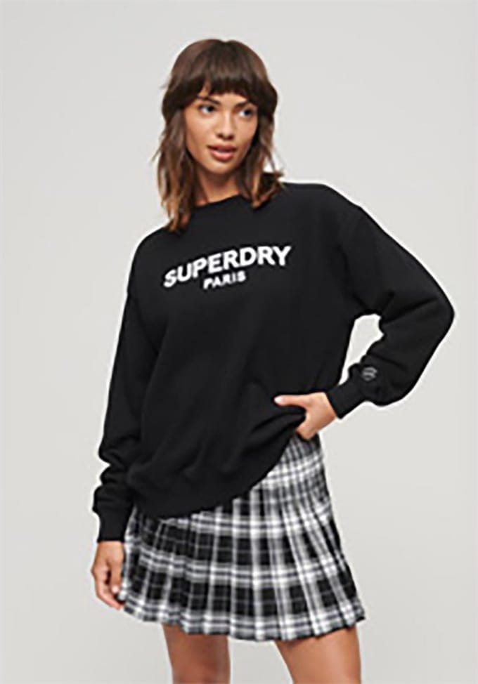 Superdry Sport Luxe Loose Sweatshirt Zwart 2XS Vrouw