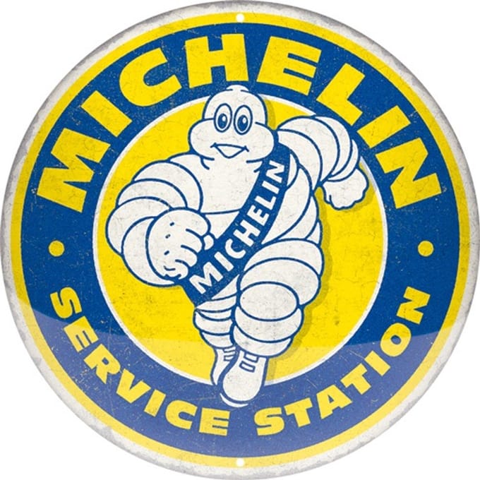 Wandbord Rond Round Sign - Michelin - Service Station