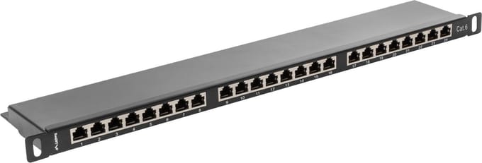 Lanberg - Patchpaneel 19" van 24 RJ45 Cat.6 FTP 0.5U Lanberg PPS6-0024-B