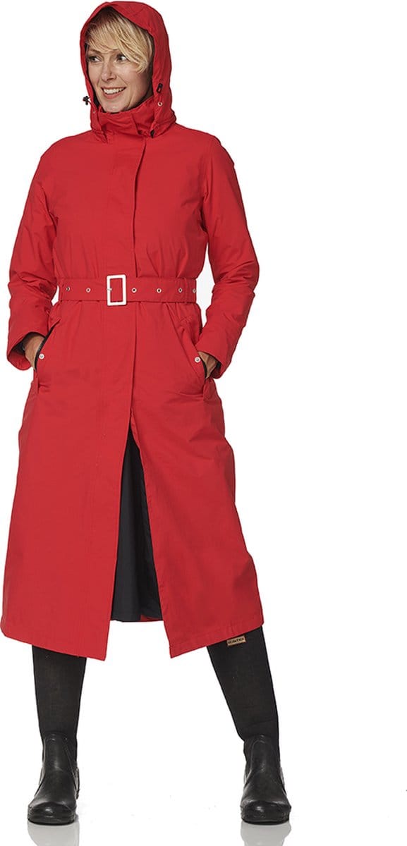 Happy Rainy Days Lange Regenjas Dames Montreal Rood / Zwart