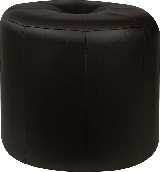 Mood poef hoog-lederlook-bruin chocolat-40x34x40 cm