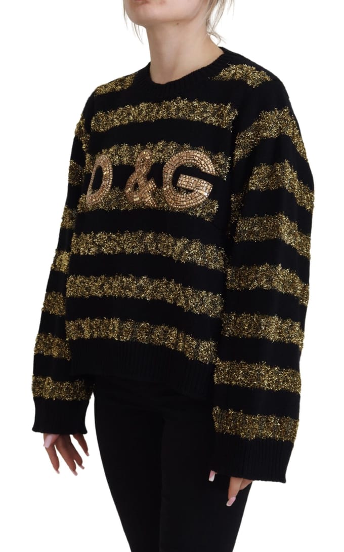 Metallische Streep Breipullover
