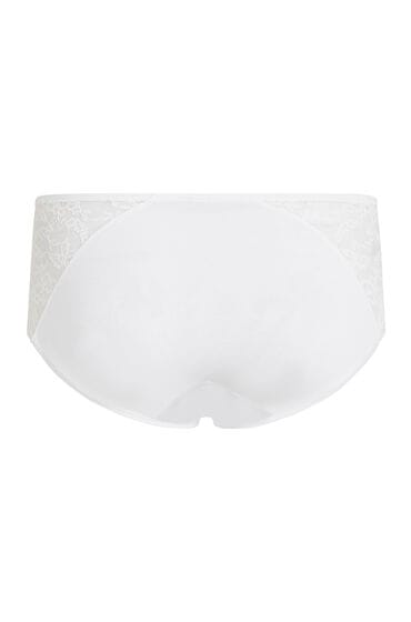 Hunkemöller Dames Lingerie Superslip midi kant - Wit - maat S