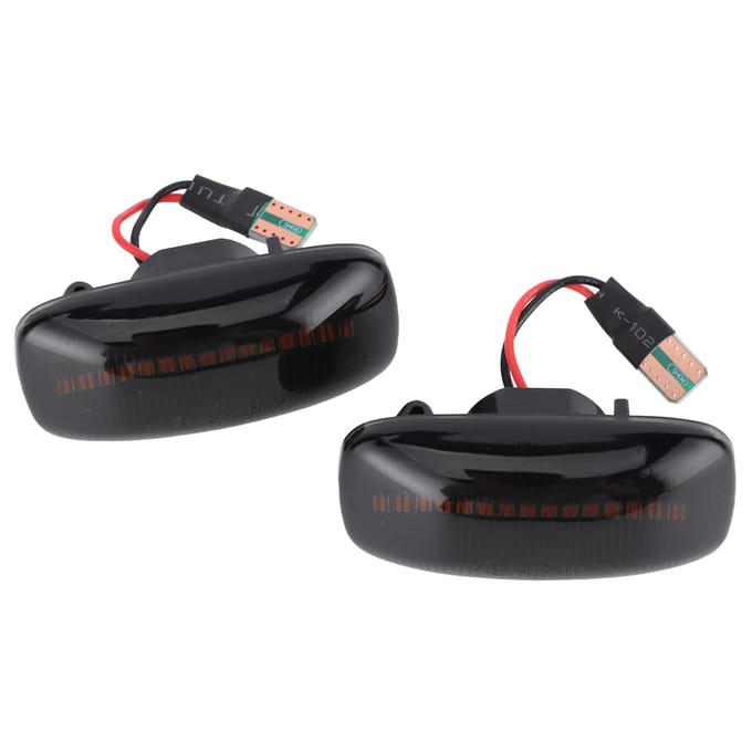 Lot de 2 feux de position latéraux clignotants à LED dynamiques de remplacement compatibles avec Nissan Maxima black