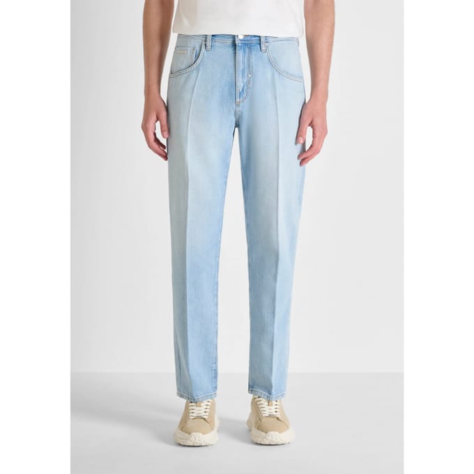 jeans relaxed fit man blauw denim