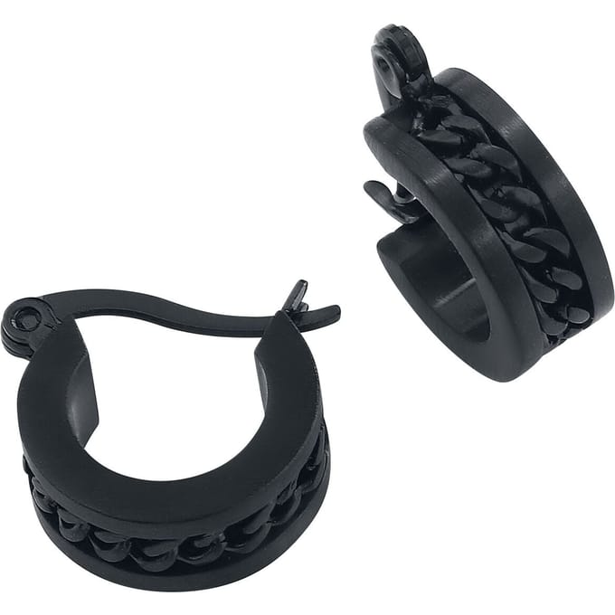 etnox Mesh Steel Unisex Oorbel - zwart - Standard