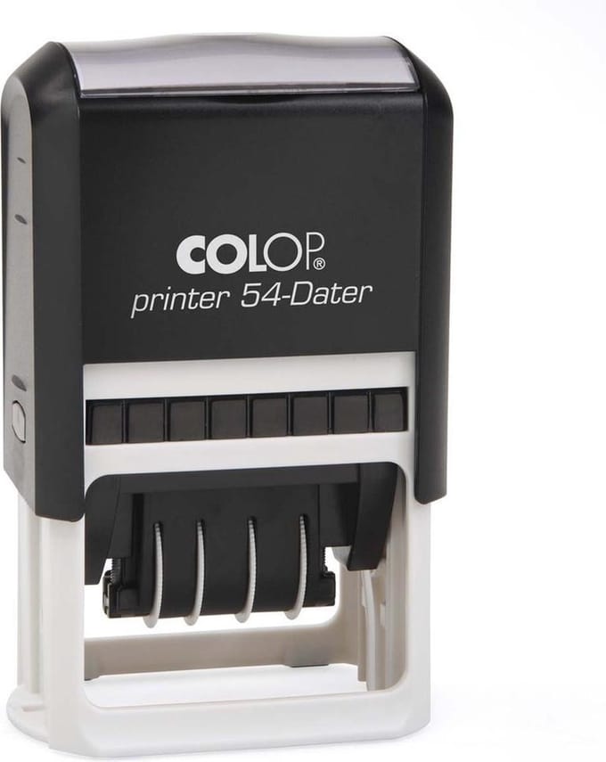 Colop Printer 54/D Blauw/rood - Stempels - Datum stempel Nederlands - Stempel afbeelding en tekst