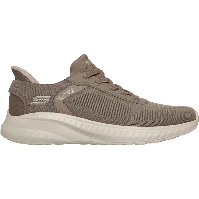 Skechers BOBS Sport Squad Chaos Solid Step Textiel Heren Donker Taupe Sneakers