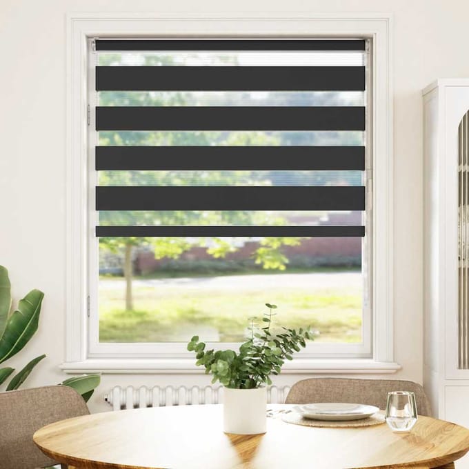 vidaXL - Zebra - rolgordijn - 105x100 - cm - stofbreedte - 100,9 - cm - zwart