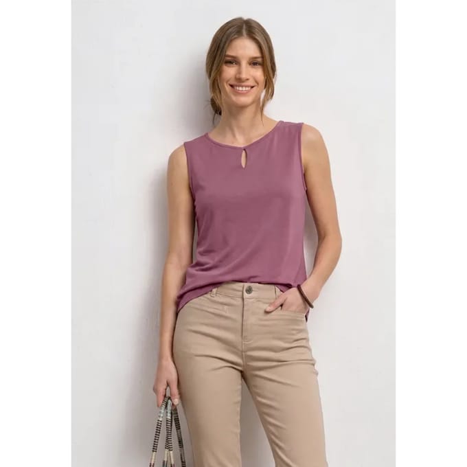Top met ronde hals en uitgesneden detail