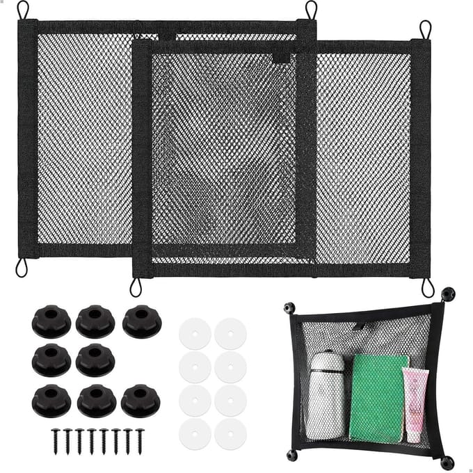 Famanu - Camper opbergnet set van 2 robuuste netorganizers voor bus camper en boot