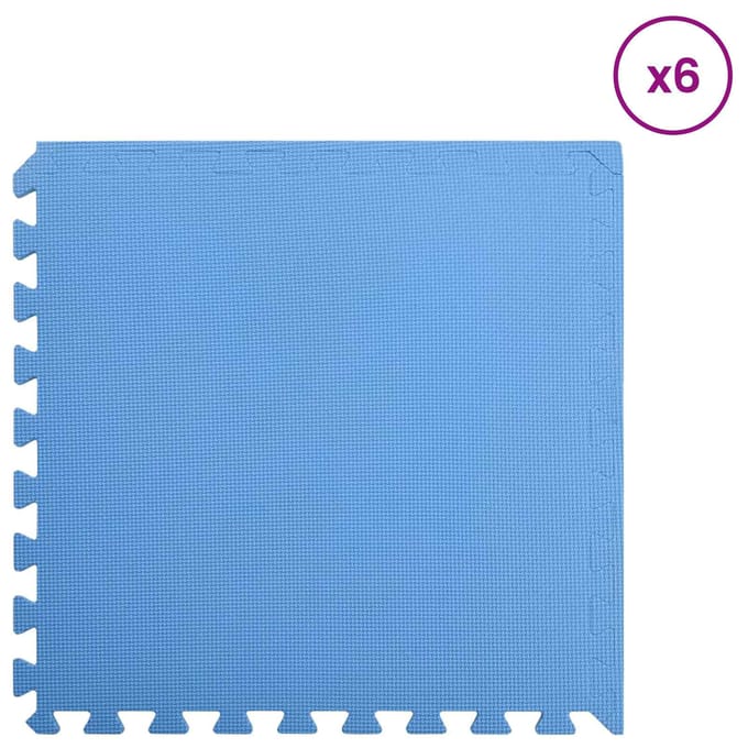 vidaXL - Zwemgrondmat - 6 - st - Blauw - 2,16 - ㎡ - EVA - Schuim
