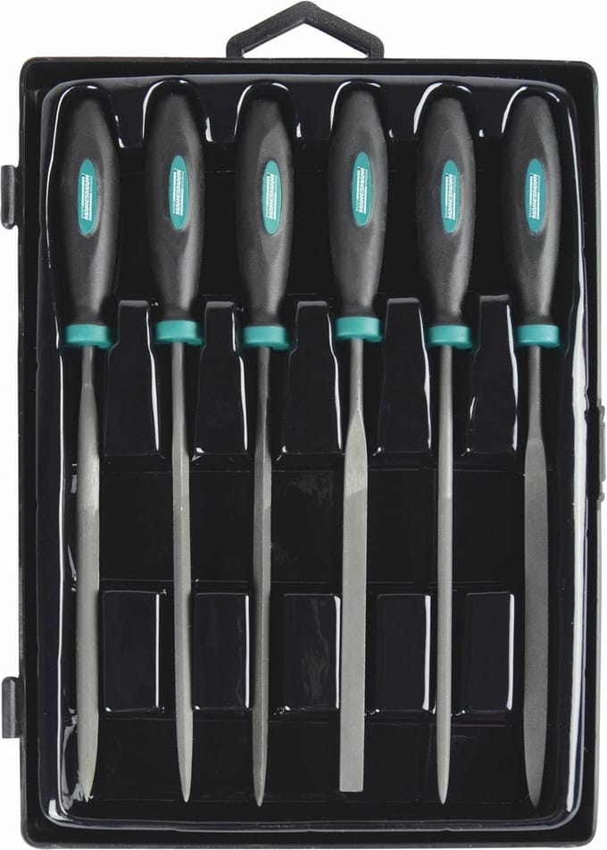 Brüder Mannesmann Sleutelvijlen (set van 6 stuks) in koffer