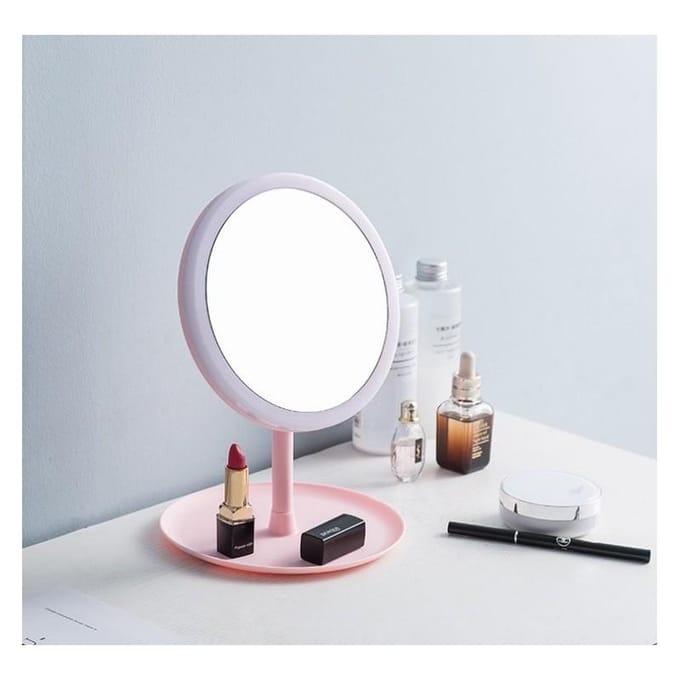 Eenvoudige Staande Spiegel Make Up  – Roze