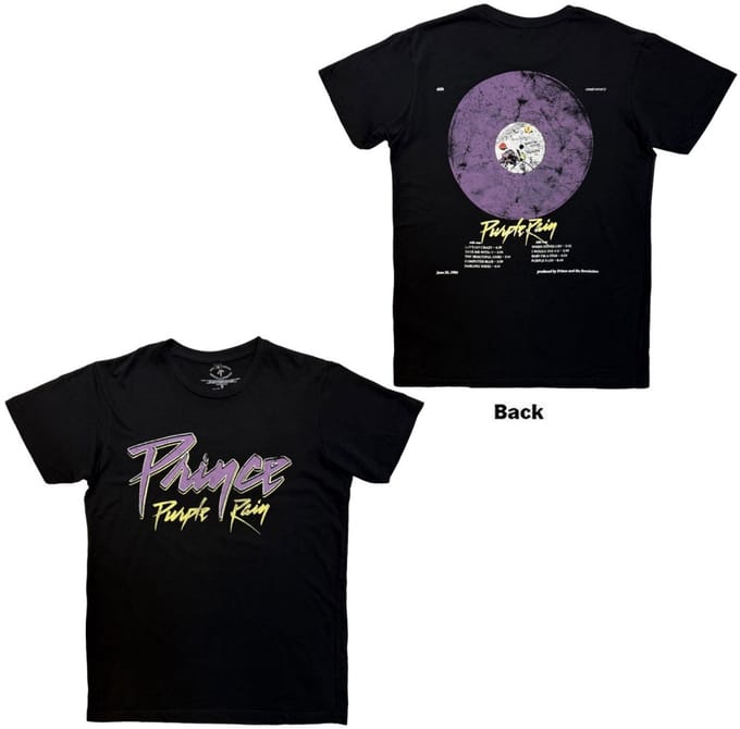 Prince - Purple Rain 40th Anniversary Heren Tshirt - M - Zwart