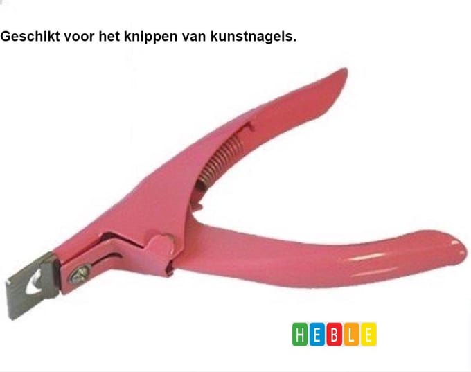 *** RVS-Nagelknipper voor Kunst- en Nepnagels - Roze - van Heble® ***