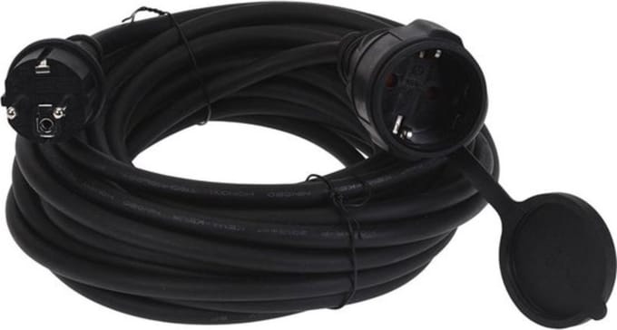 Verlengsnoer - 10 meter - IP44 Spatwaterdicht met Afsluitklep - 3x1.5mm