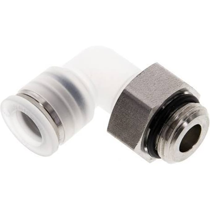 10mm x G3/8'' 90 graden L-verbinding PA/RVS Insteekfitting Buitendraad Draaibaar EPDM