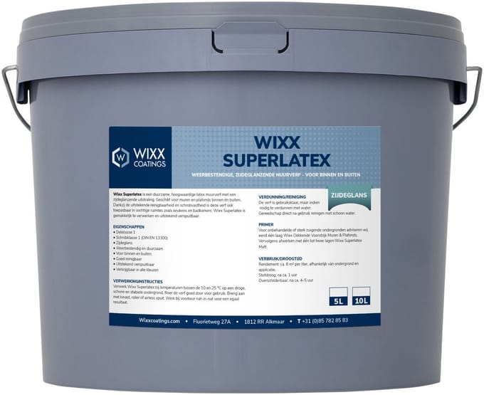 Wixx Superlatex Zijdeglans - 10L - RAL 9010 Zuiverwit