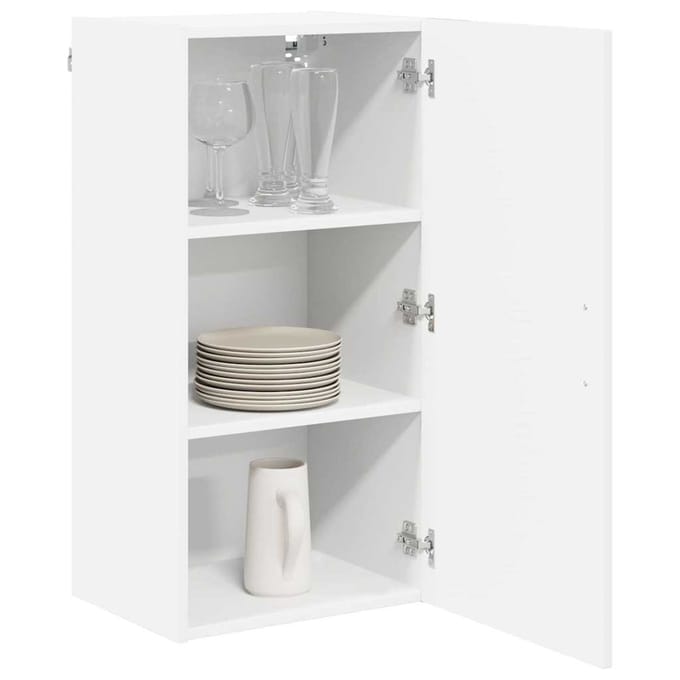 vidaXL - Wandkast - LUCCA - Wit - 40 - x - 31 - x - 80 - cm - Bewerkt - hout