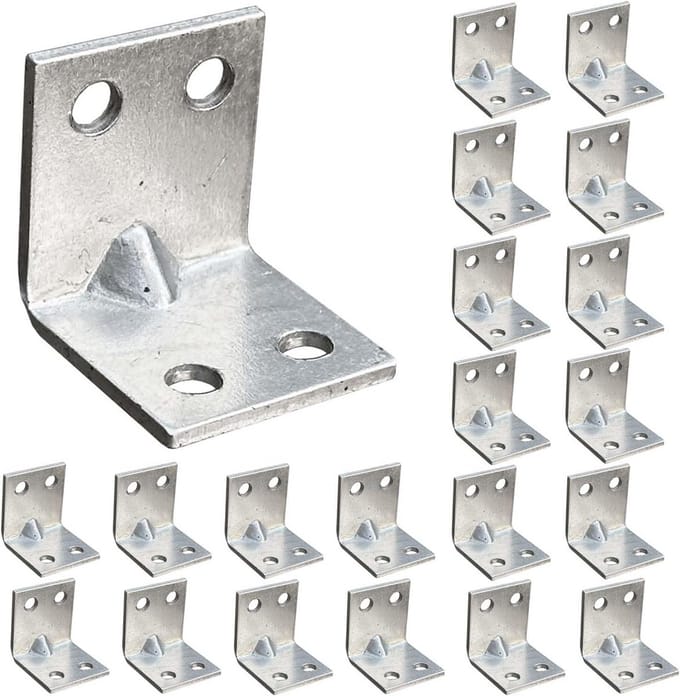Verzinkte L-hoeken 20x20x20 mm voor houtconstructies - 20 stuks