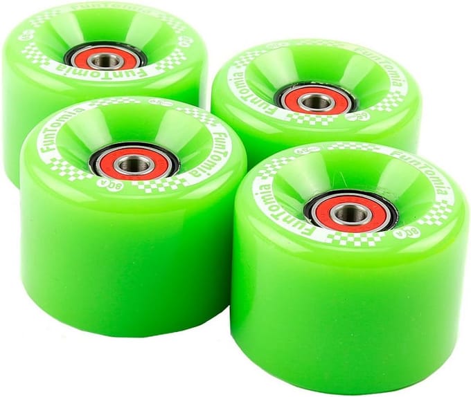 Set van 4 Grote Longboard Skateboard Wielen 65mm 80A met ABEC-9 Kogellagers en Spacers