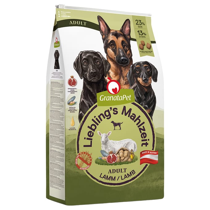 Dubbelpak: GranataPet Hondenvoer - Mix: Adult Gevogelte & Adult Lam (2 x 10 kg)