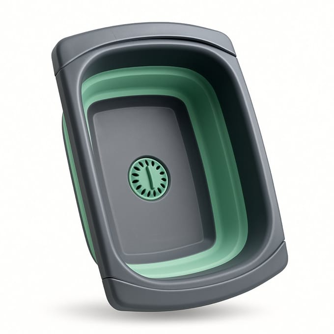 HEM Afwasteil met Stop en Handgrepen – Opvouwbaar – Revalidatievriendelijk – 8 Liter – Licht & Compact