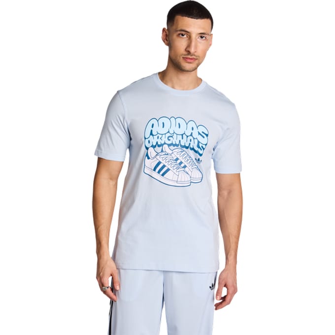 Adidas Graphics T-shirts Heren - Blauw - Maat S
