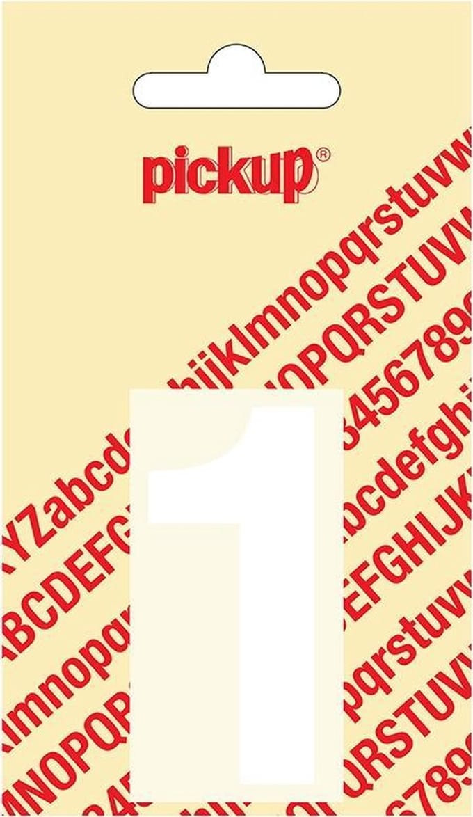 Pickup plakcijfer Helvetica 60 mm - wit 1