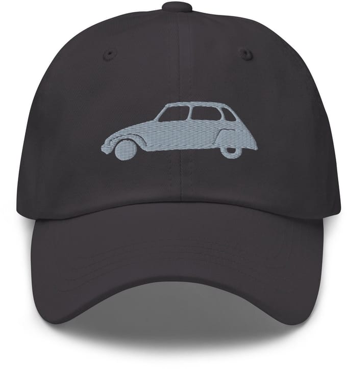 De2pktjes - Geborduurde Citroën Dyane pet - Donkergrijs
