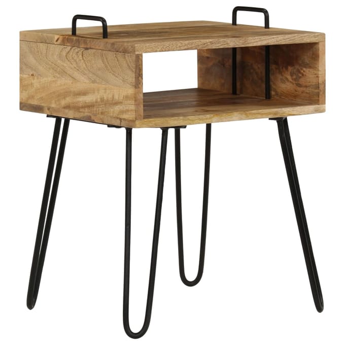 vidaXL - Nachtkastje - 40x30x47 - cm - massief - mangohout
