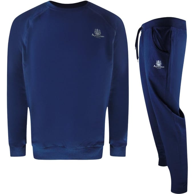 Aquascutum Heren Crest Trainingspak (Marineblauw)