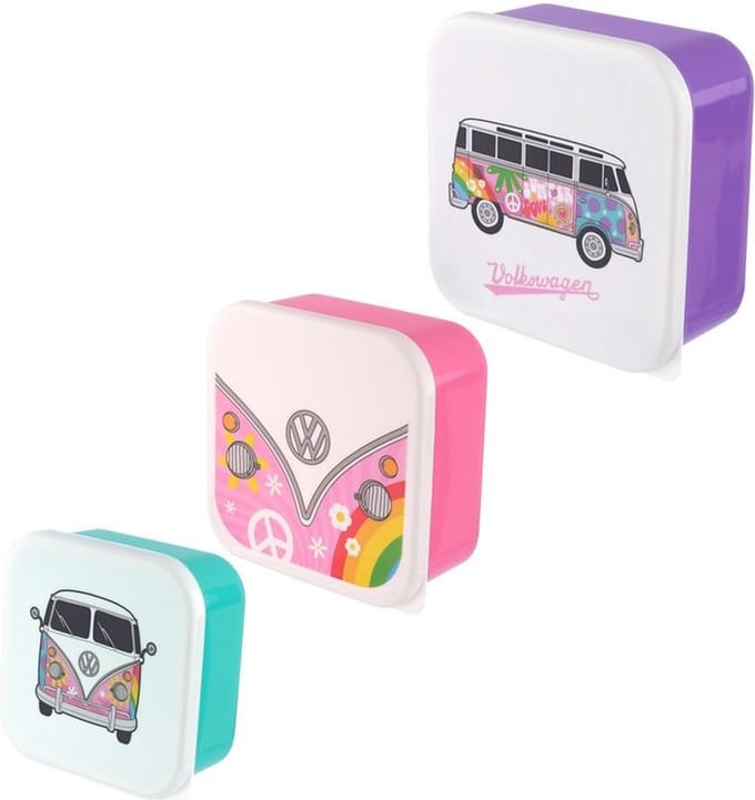Volkswagen busje brooddoos paars set van 3