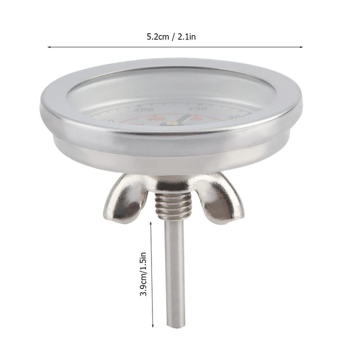 100~700 Fahrenheit BBQ Grill Thermometer Temperatuurmeter Analoge Wijzerplaat Dubbele Schaal white