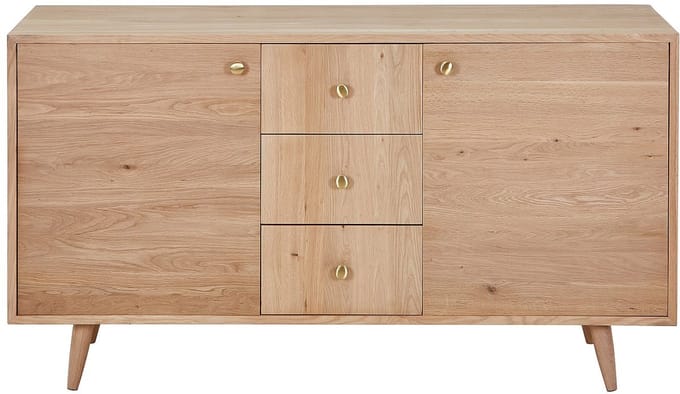 Vente-unique Badkamermeubel van massief eikenhout - Licht naturel - 145 cm - ZARENO