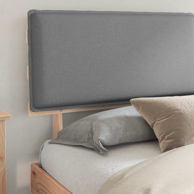 vidaXL - Bedframe - met - Gevoerde - Hoofdbord - Lichtgrijs - 180 - x - 200 - cm