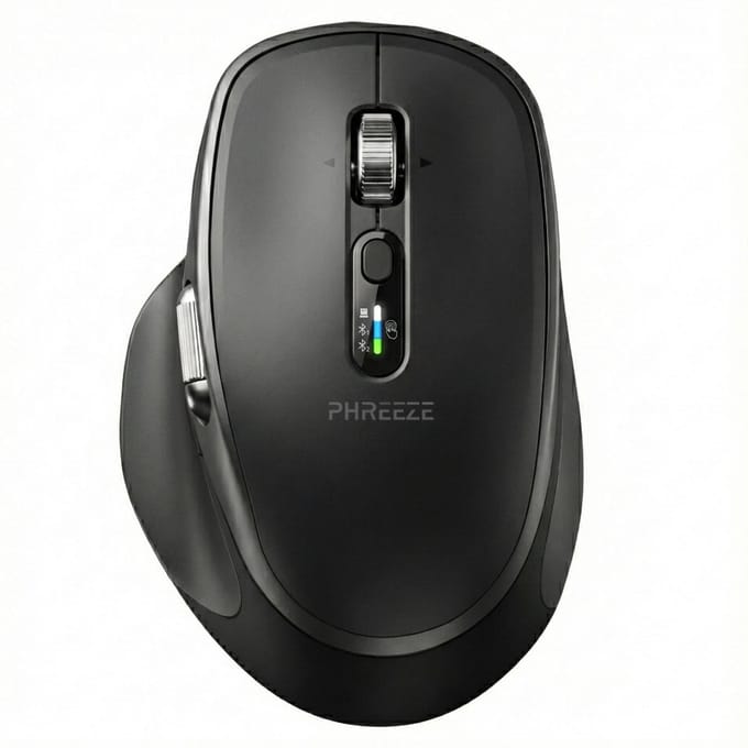 Phreeze Master 3S Draadloze Ergonomische Muis - Bluetooth & USB - Computermuis Oplaadbaar - Stille Muis met Horizontaal Scrollwiel & Snel Scrollen