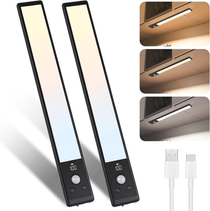 Led-lampen met Bewegingsmelder - Set van 2 - 30 cm voor Binnengebruik - 3 Modi en 2200 mAh