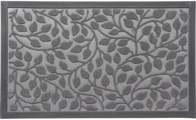 Luance Deurmat Feuillage - donkergrijs - rubber - rechthoek - 75 x 45 cm - schoonloopmat- buiten