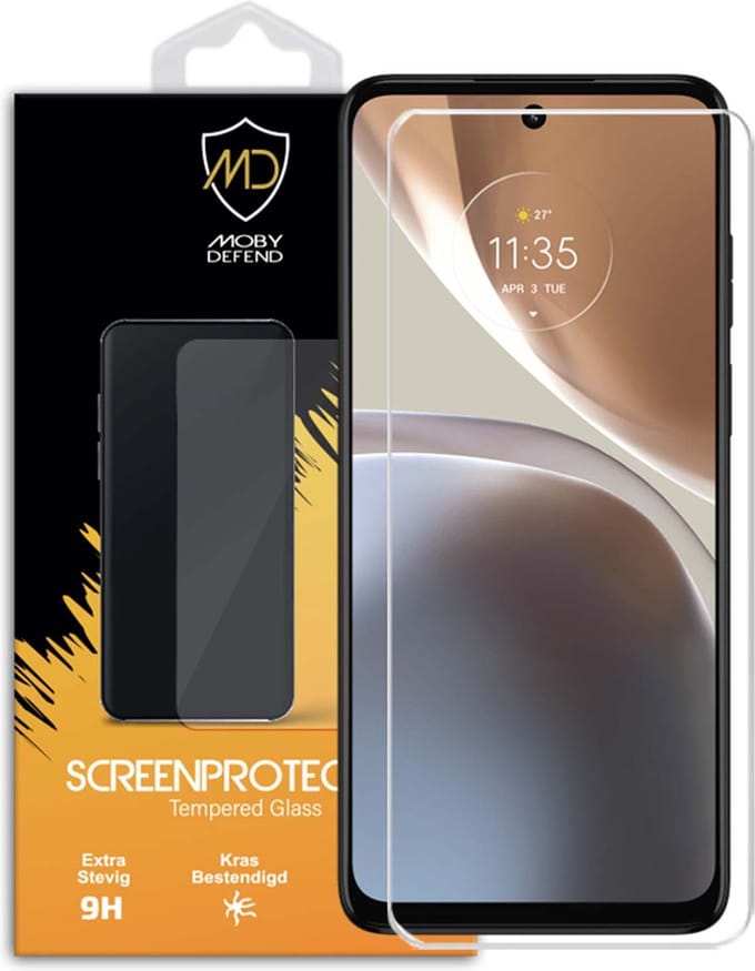 MobyDefend Screenprotector - Geschikt voor Motorola Moto G32 - Case-Friendly Screensaver - Gehard Glas