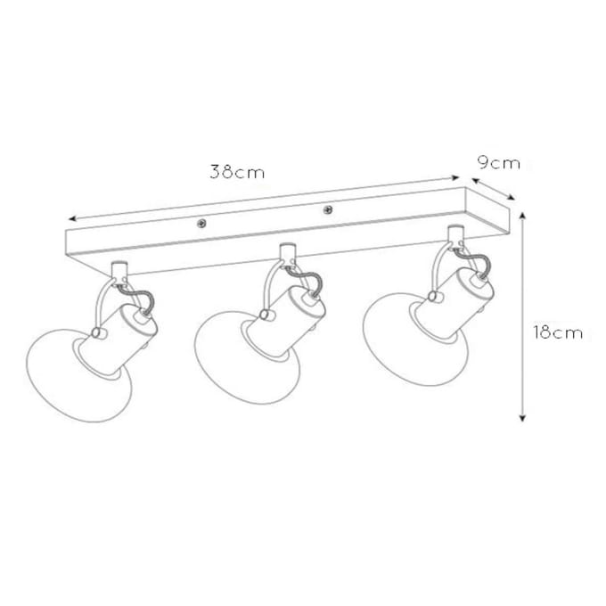 Lucide MADEE - Plafondspot (Plafondlamp) - 3xE14 - Zwart