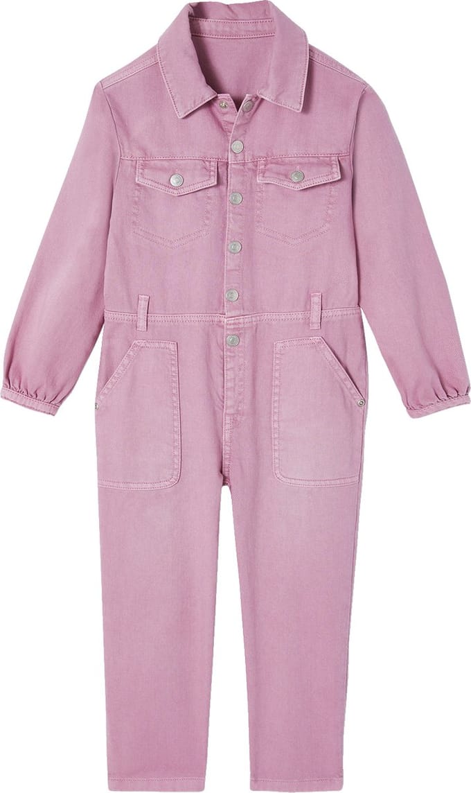 Vertbaudet Lange meisjesjumpsuit in garment-dyed stof